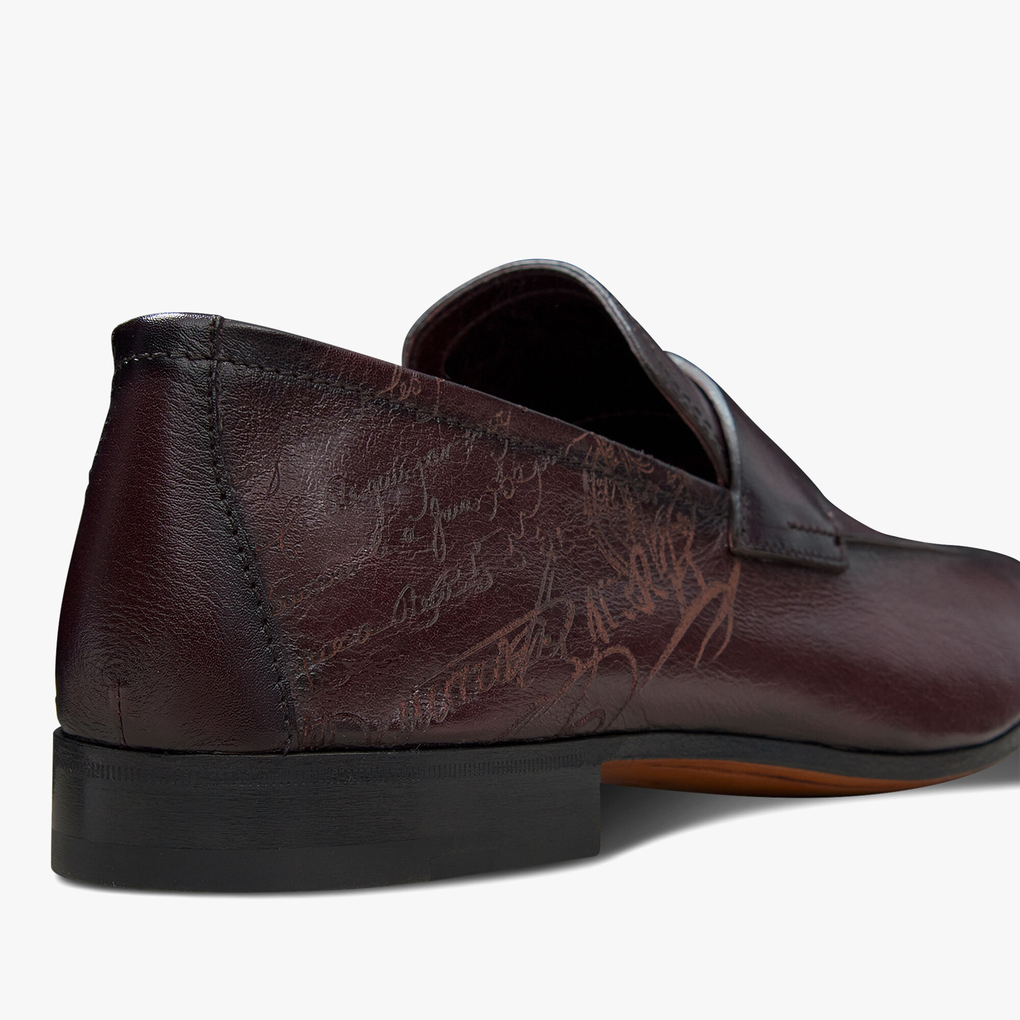 Lorenzo Scritto Kangaroo Leather Loafer, AUBERGINE, hi-res 5