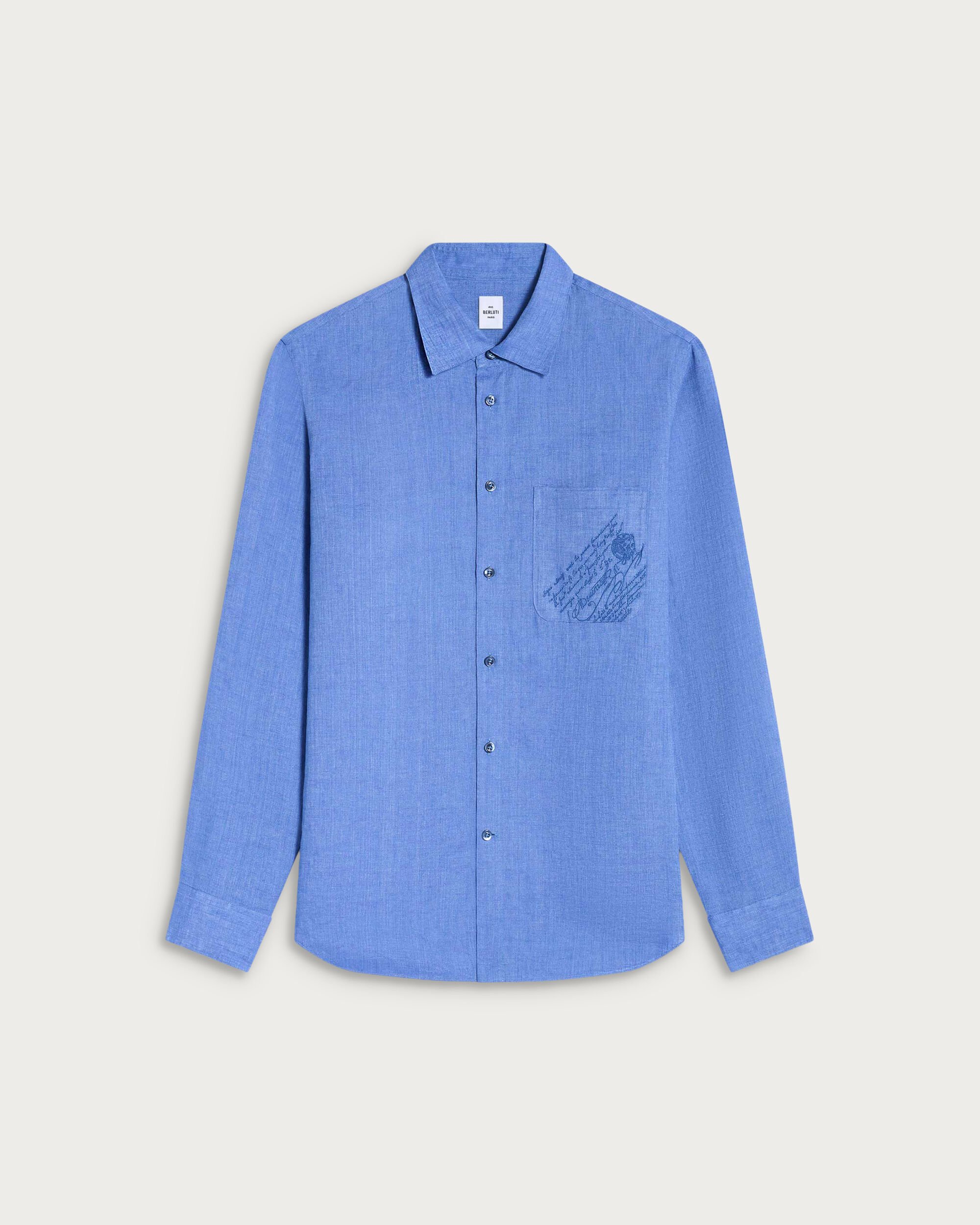 Chemise avec Poche Scritto, Summer Blue, hi-res