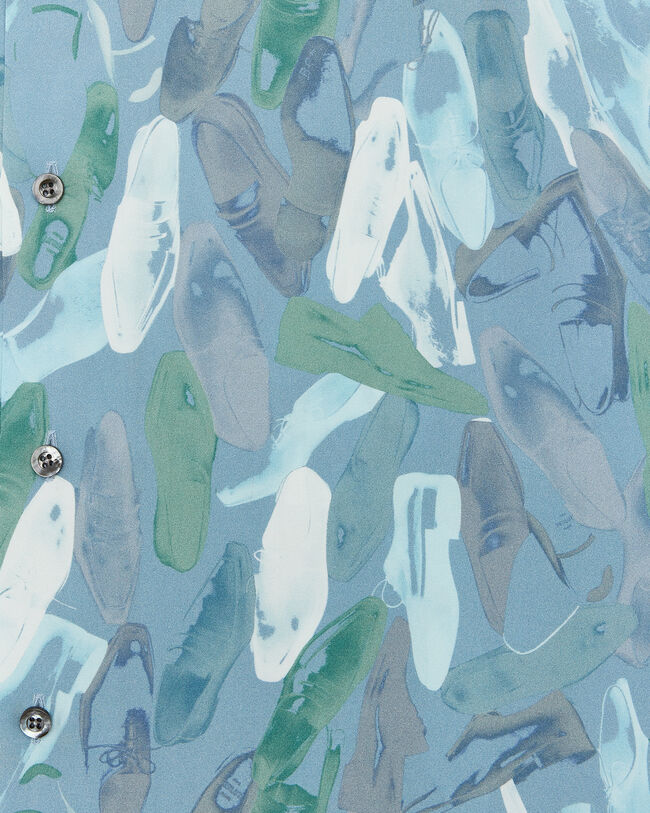 Shoes Polaroid Pattern Short-Sleeves Shirt, Cloudy Blue, hi-res