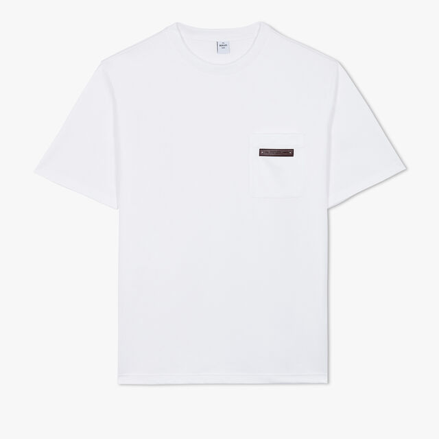T-Shirt Avec Détails En Cuir, BLANC OPTIQUE, hi-res 1