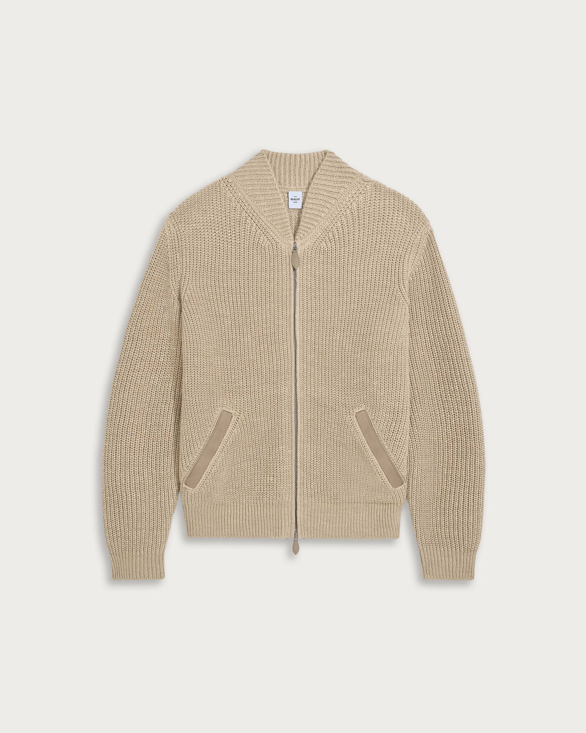 ベルルッティBerluti カーディガン レザーディテール ジップ カーディガン | ベルルッティ JP