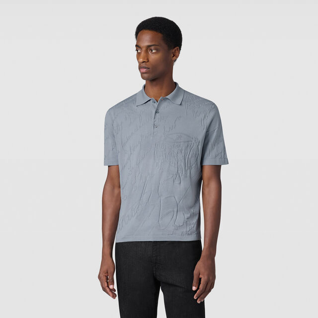 Diagonal Scritto Polo, TITANIUM BLUE, hi-res 2