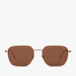 Mercury Metal and Leather Sunglasses, LIGHT GOLD + SOLID BROWN, hi-res