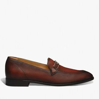 B Volute Calf Leather Loafer, MATTONE, hi-res