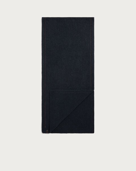 Leather Braiding Scarf, Cold Night Blue, hi-res