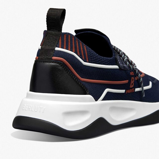 Shadow Knit And Leather Sneaker, NAVY + RUST, hi-res 5