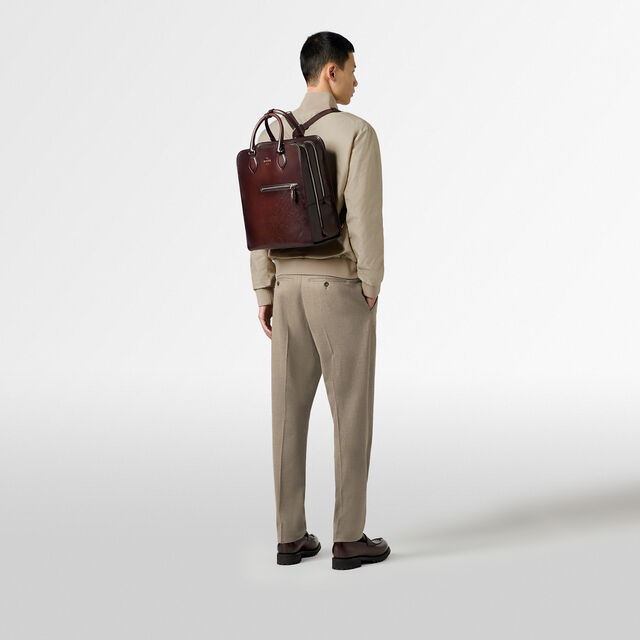Premier Jour Scritto Leather Backpack, LEGNO BRUCIATO, hi-res 7