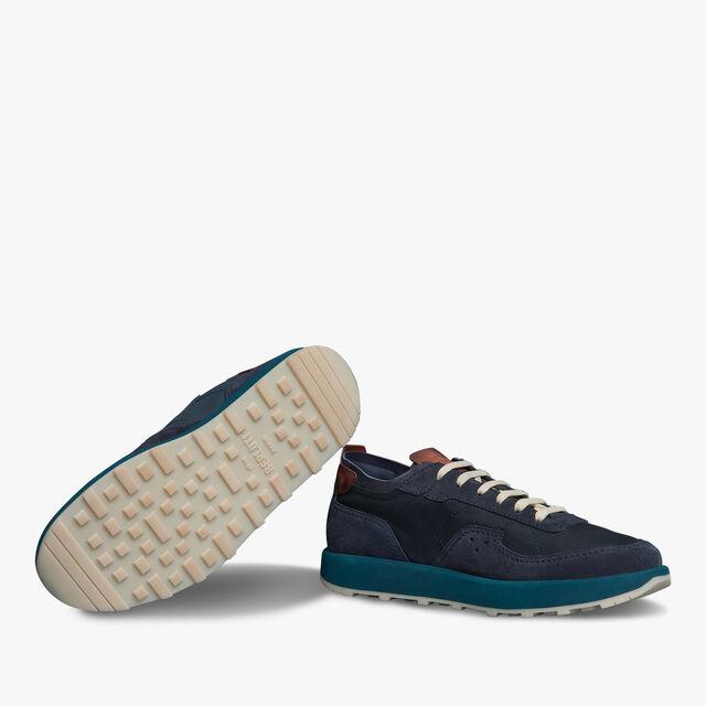Light Track Suede Leather and Nylon Sneaker, NAVY, hi-res 4