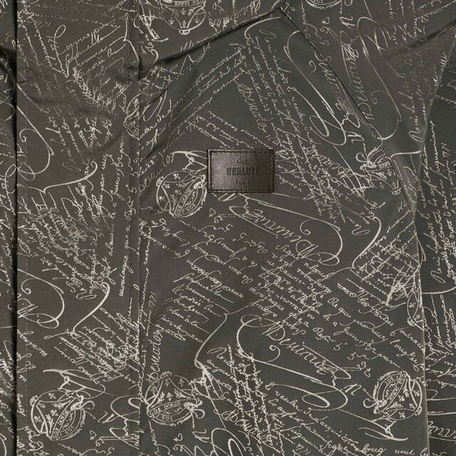 Long Packable Scritto Nylon Parka, SMOKY SILVER, hi-res 5