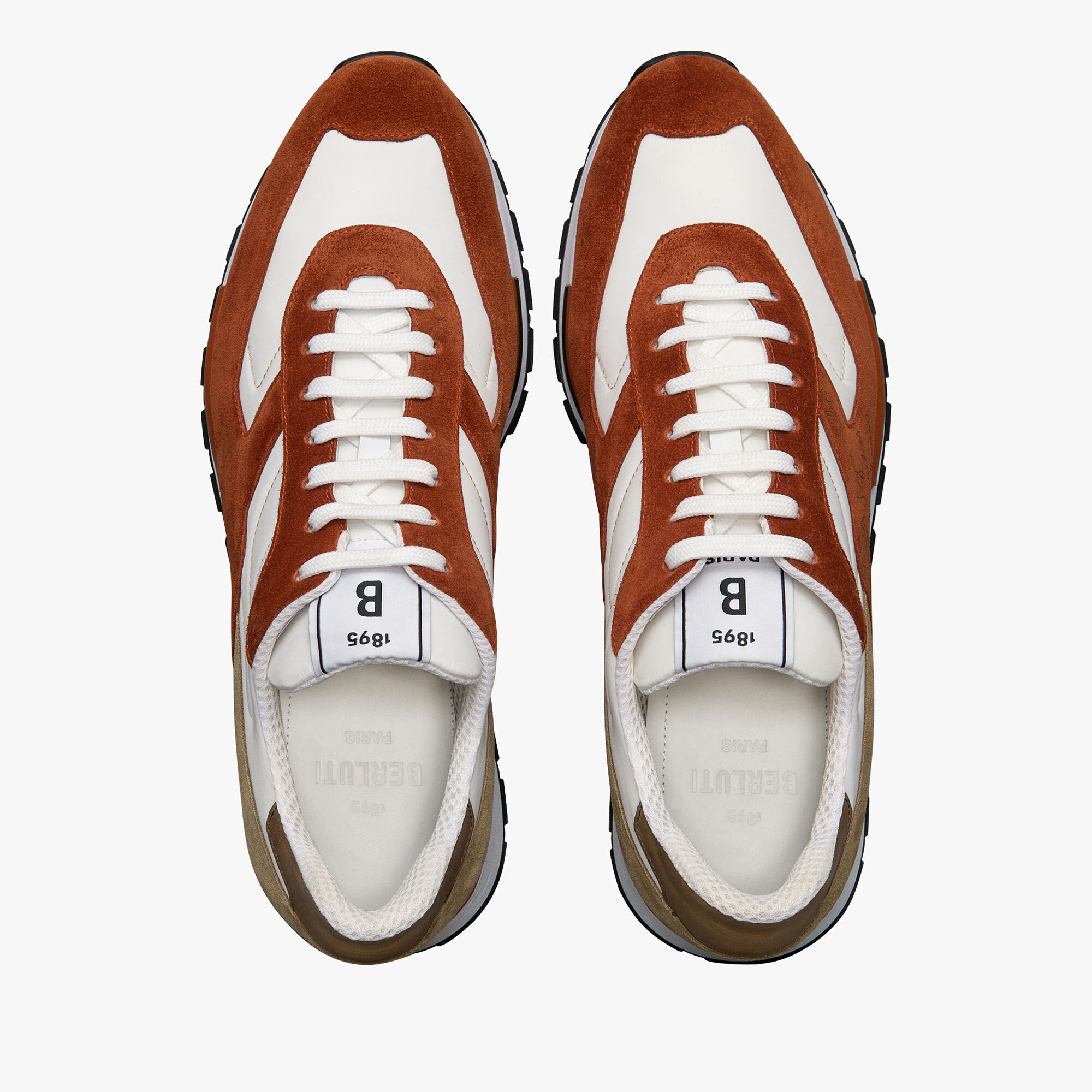 Fast Track Suede Leather And Nylon Sneaker, RUST, hi-res 3