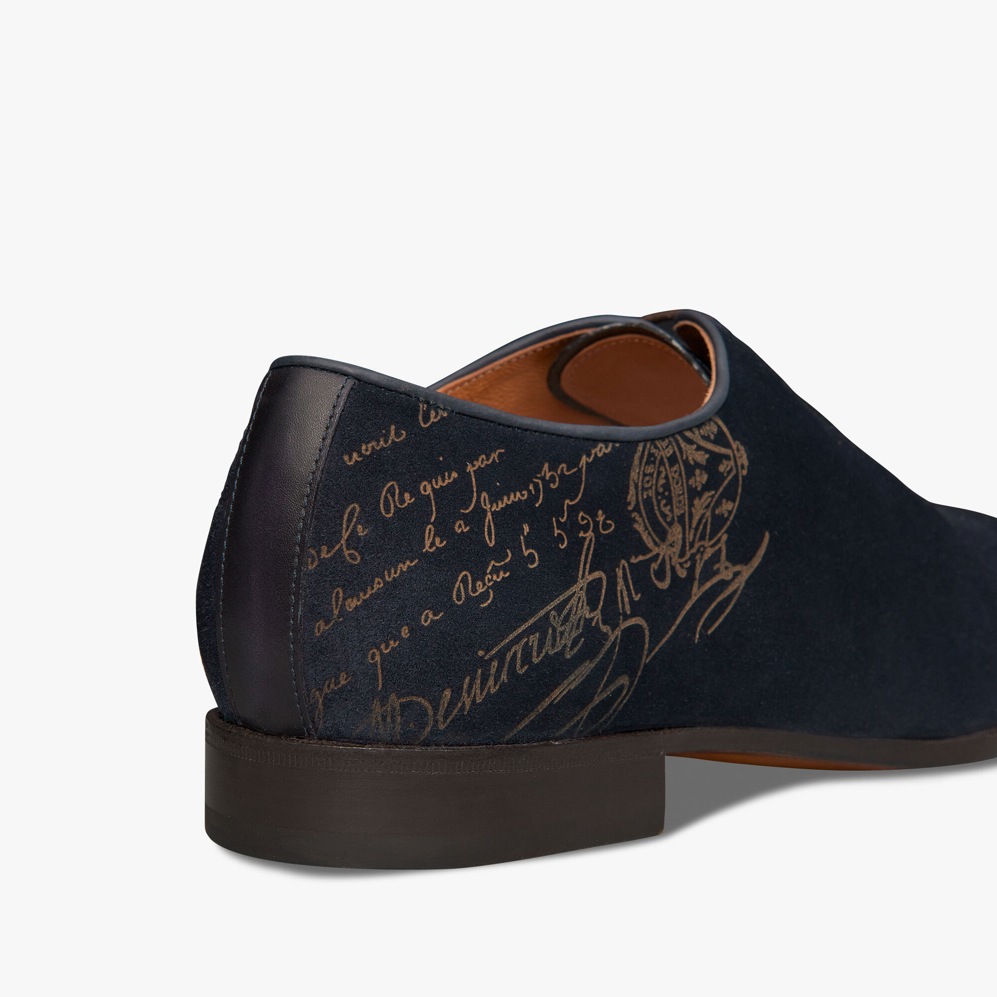 Alessandro Demesure Scritto Camoscio Leather Oxford, NAVY, hi-res 5