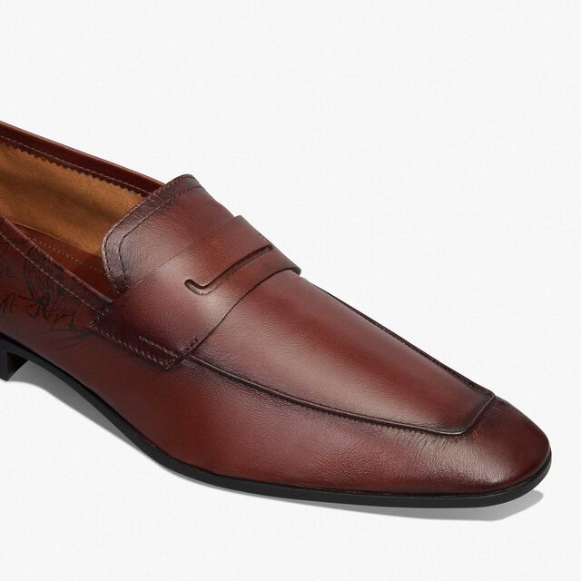 Mocassin Lorenzo En Cuir De Kangourou Scritto, MATTONE, hi-res 6