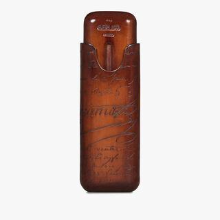 Cigar Case 2 Scritto Leather, CACAO INTENSO, hi-res