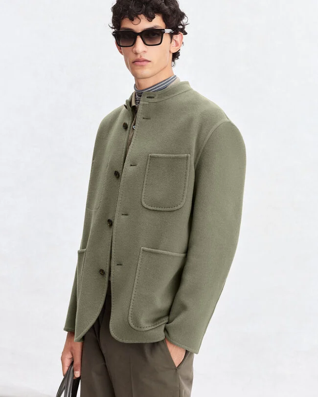 Double Face Foresti&egrave;re Jacket, Kaki & Internal Giant Scritto, hi-res