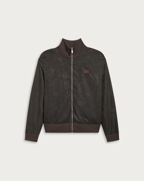 Reversible Blouson with Leather Detail, Earth Brown, hi-res