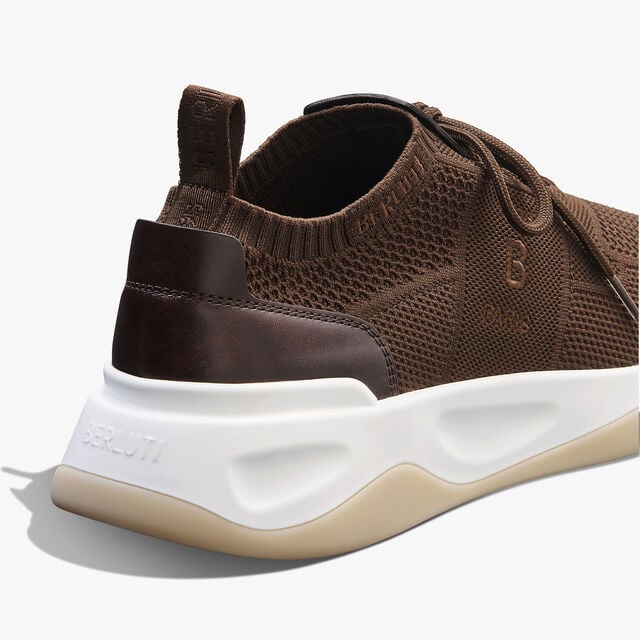 Sneaker Shadow En Maille Et Cuir De Veau, EARTH BROWN, hi-res 4