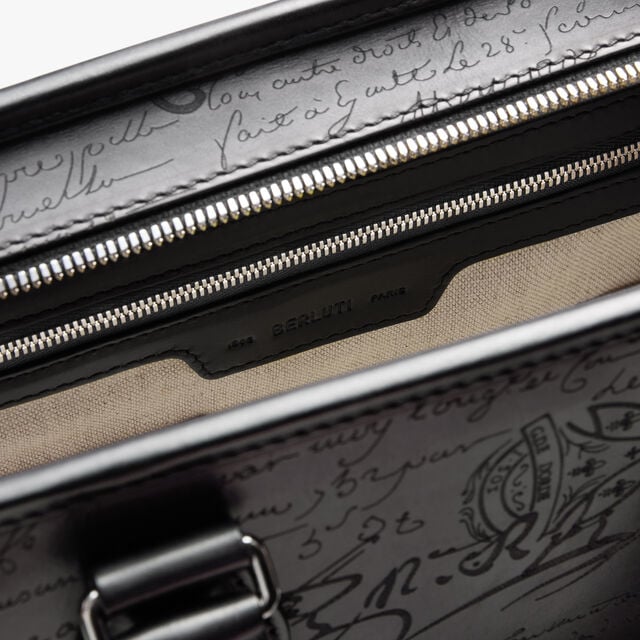 Un Jour Mini Scritto Leather Briefcase, NERO GRIGIO, hi-res 10