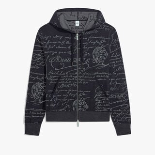 Classic Scritto Zip-Up Hoodie, NAVY/ GREY SCRITTO, hi-res
