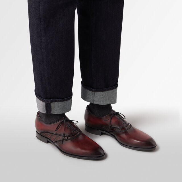 Rapiécé-Reprisé Leather And Alligator Oxford, SAINT EMILION, hi-res 7