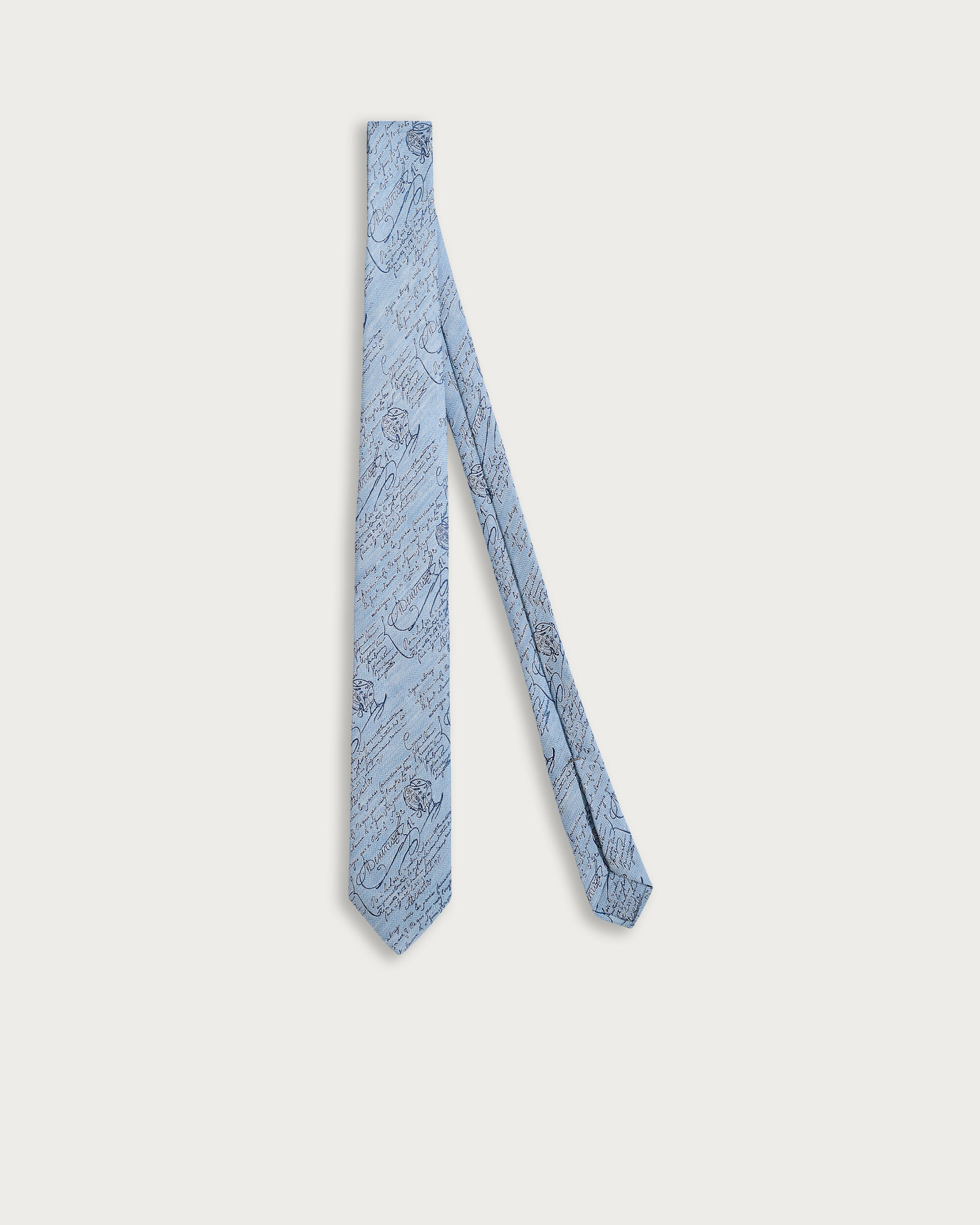 Classic Scritto Pattern Tie, Sky Blue, hi-res
