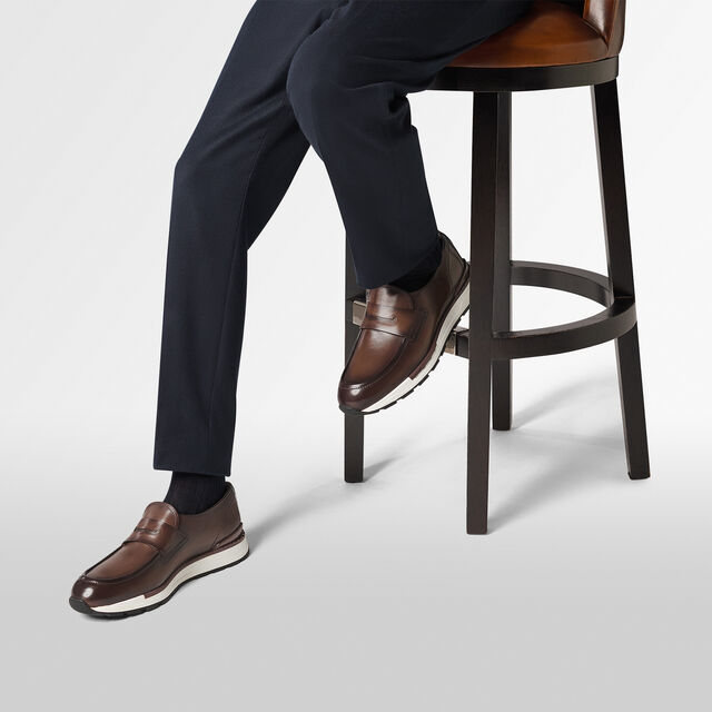Fast Track Venezia Calf Leather Sneaker, MARRONE INTENSO, hi-res 2