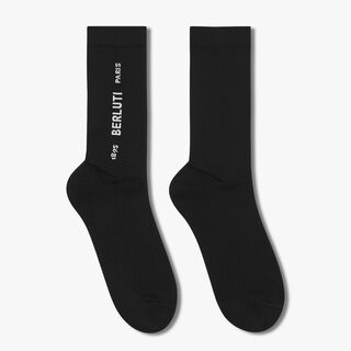 Cotton Socks With Logo, BLACK, hi-res