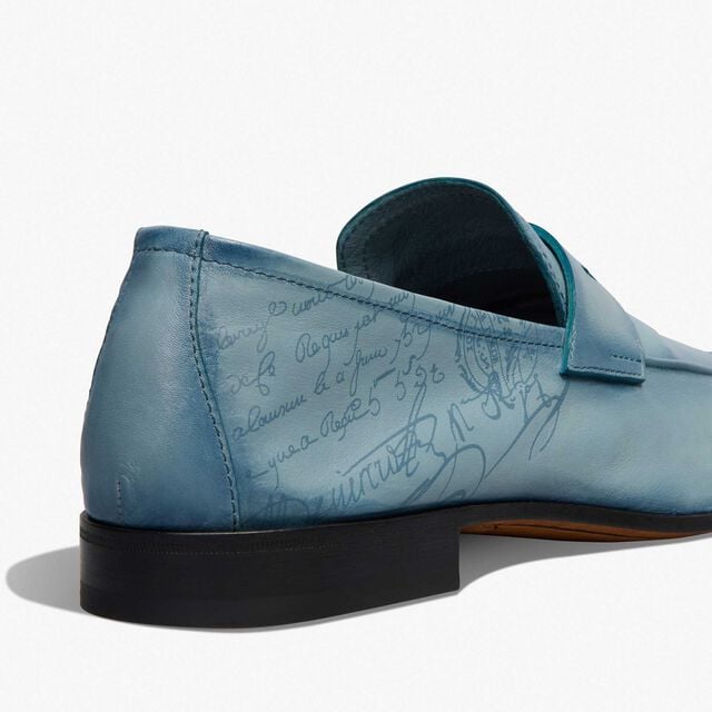 Lorenzo Scritto Kangaroo Leather Loafer, STONE DENIM, hi-res 5