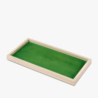 Wood and Leather Rectangular Change Tray, PINJORE GARDEN GREEN, hi-res