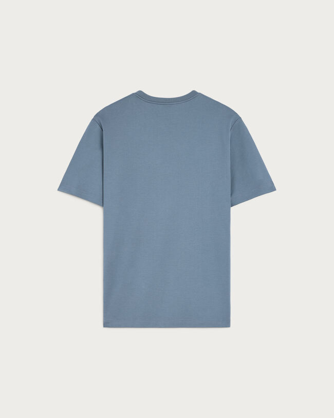 Leather Detail T-shirt, Nile Blue, hi-res