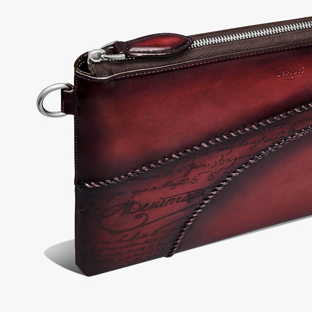 Nino GM Scritto Leather Clutch, SAINT EMILION, hi-res 7