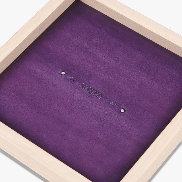 Wood and Leather Square Change Tray, SUKHNA SUNSET PURPLE, hi-res