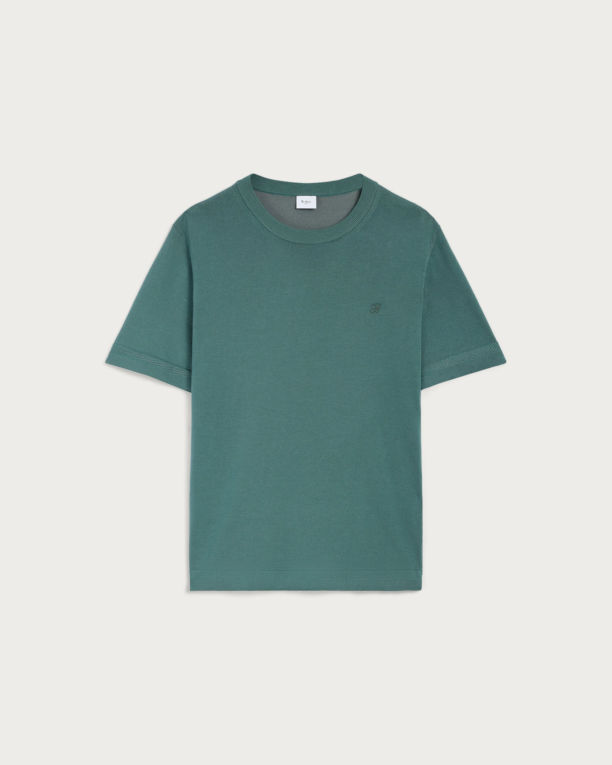 B-Thabor Embroidery Short-Sleeves Crewneck, Green Smoke, hi-res