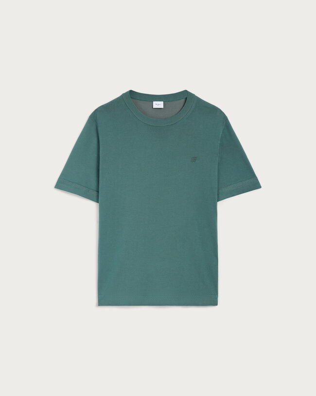 B-Thabor Embroidery Short-Sleeves Crewneck, Green Smoke, hi-res