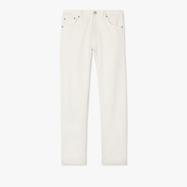 White Denim Trousers, OFF WHITE, hi-res 1