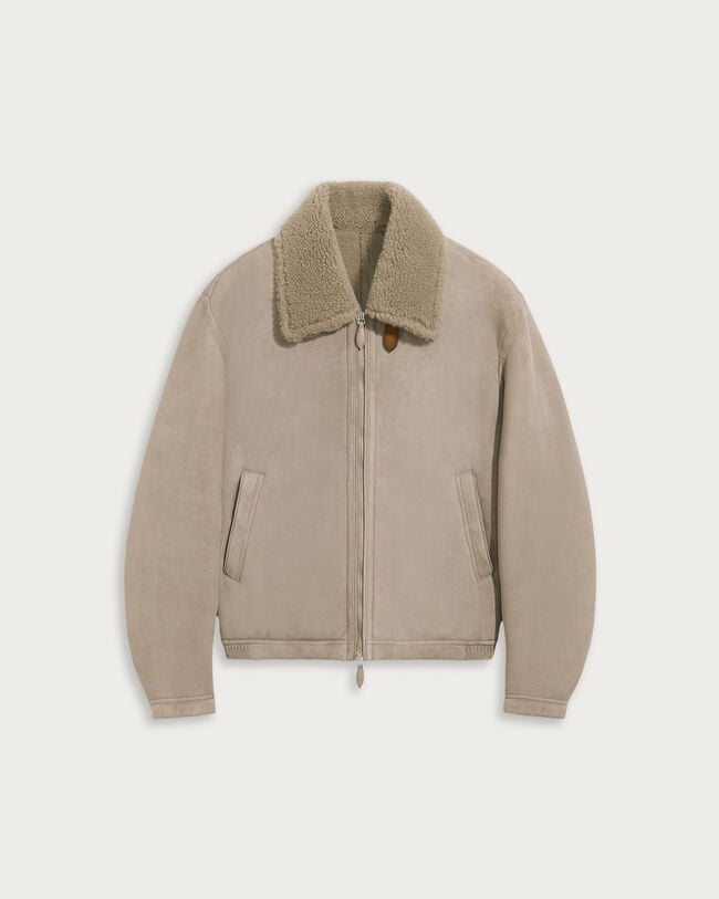 Shearling Blouson, Gray Beige, hi-res