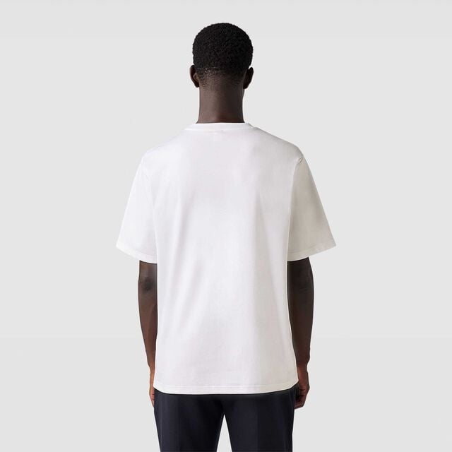 Frame Suede Effect Scritto T-Shirt, OPTICAL WHITE/SAND, hi-res 3