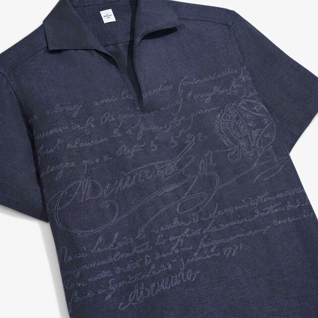 Linen Scritto Short Sleeved Vareuse