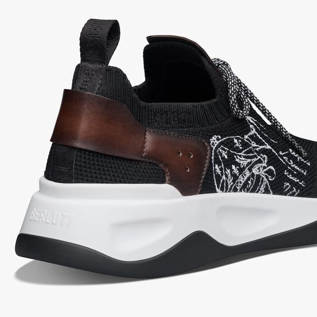 Shadow Knit And Leather Sneaker, BLACK, hi-res 5