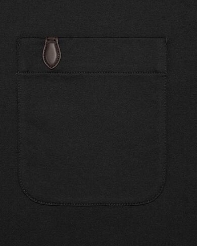 Pocket T-shirt with Leather Detail, Noir, hi-res
