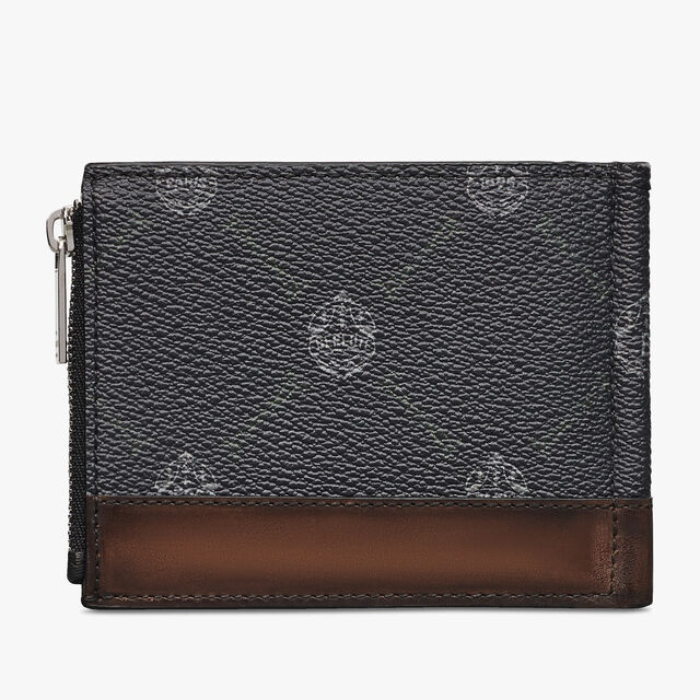 Clip Canvas and Leather Wallet, BLACK + TDM INTENSO, hi-res 2