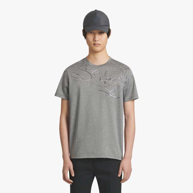 Scritto Embroidered T-Shirt, GREY MELANGE, hi-res 2