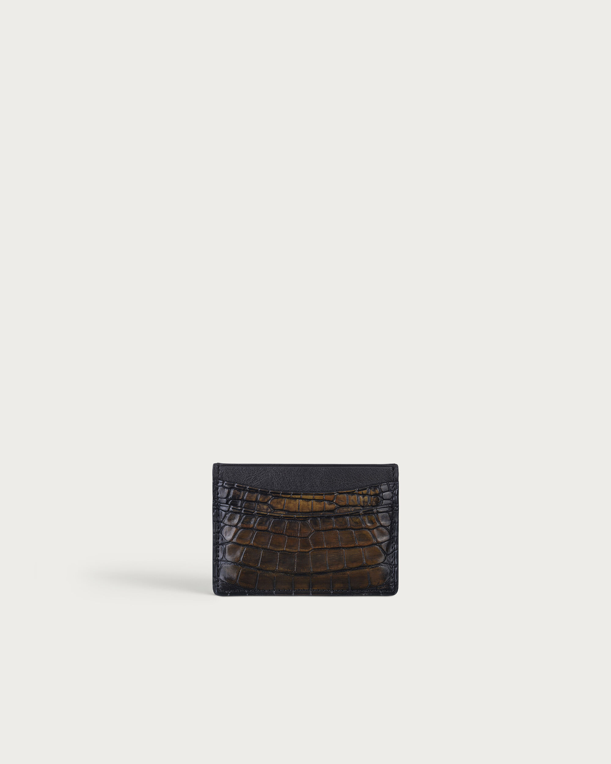 【中古】 Berluti ベルルッティ バンブー カードホルダー ブラウン ヴェネチア カーフレザー カリグラフィ カードケース 26009404 RS BERLUTI - Berluti ベルルッティ Bambou バンブー Card Holder カード