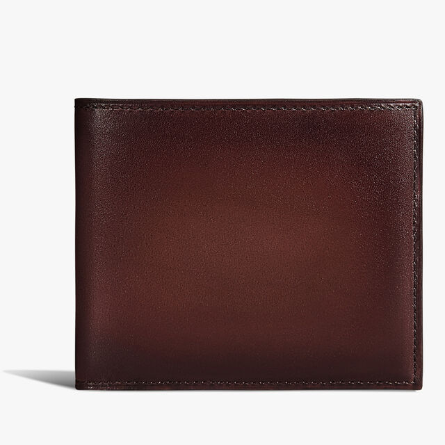 Makore Leather Compact Wallet, LEGNO BRUCIATO, hi-res 1