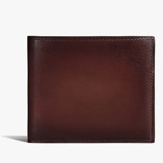 Makore Leather Compact Wallet, LEGNO BRUCIATO, hi-res
