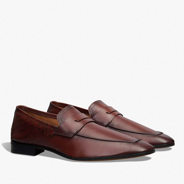 Lorenzo Scritto Kangaroo Leather Loafer, MATTONE, hi-res 2