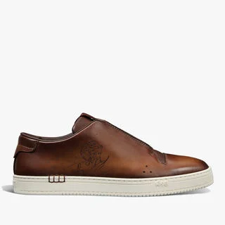 Slip On Sneaker Playtime En Cuir De Veau Venezia Scritto, CACAO INTENSO, hi-res