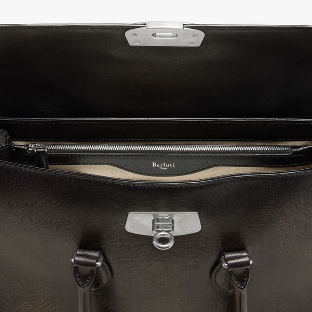 E'Mio Briefcase In Leather, GREY FLANEL, hi-res 12