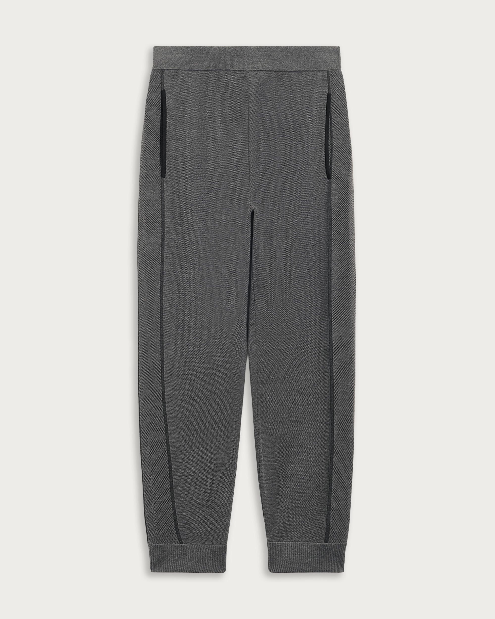 Pantalon de Jogging Shadow avec D&eacute;tail en Cuir, Midnight Grey, hi-res