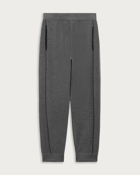 Pantalon de Jogging Shadow avec D&eacute;tail en Cuir, Midnight Grey, hi-res