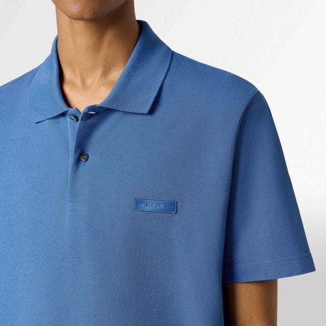 Leather Tab Polo, HELVETIA BLUE, hi-res 3